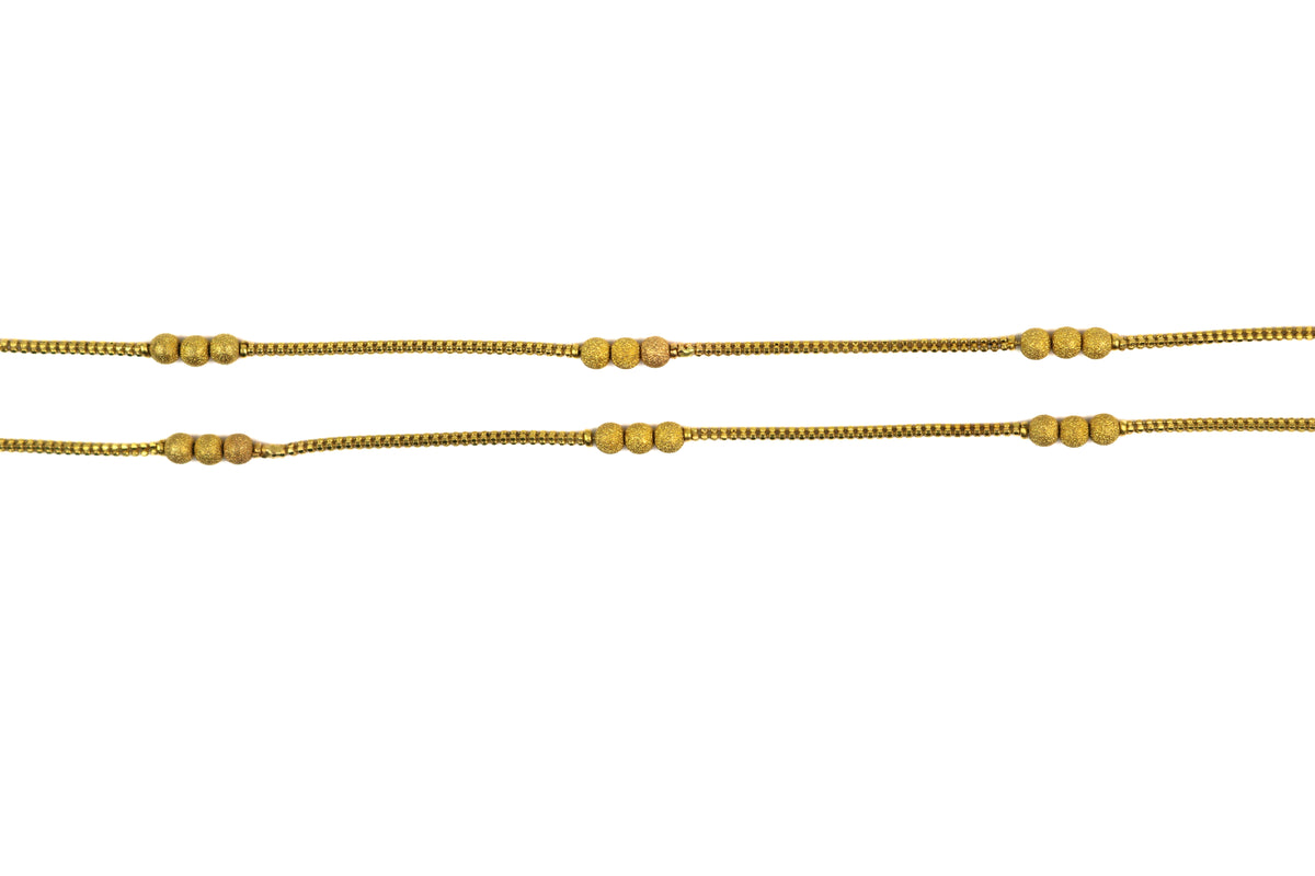 20 Inch 22K Gold Laser Cut Designer Beads Chain