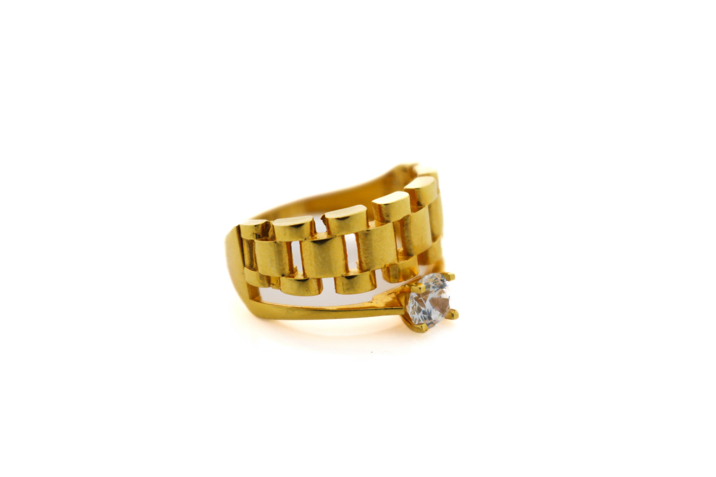 22K Gold Solitaire Ladies Ring