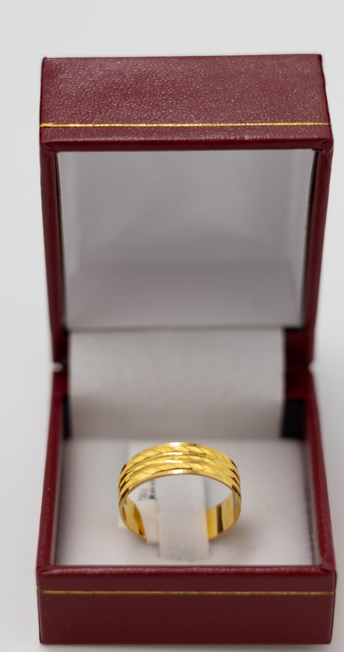 Triple-line-textured-gold-ring-22k