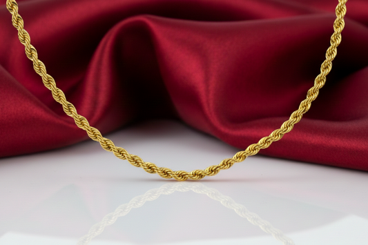 20" 22K Gold Laser Designer Mens Chain