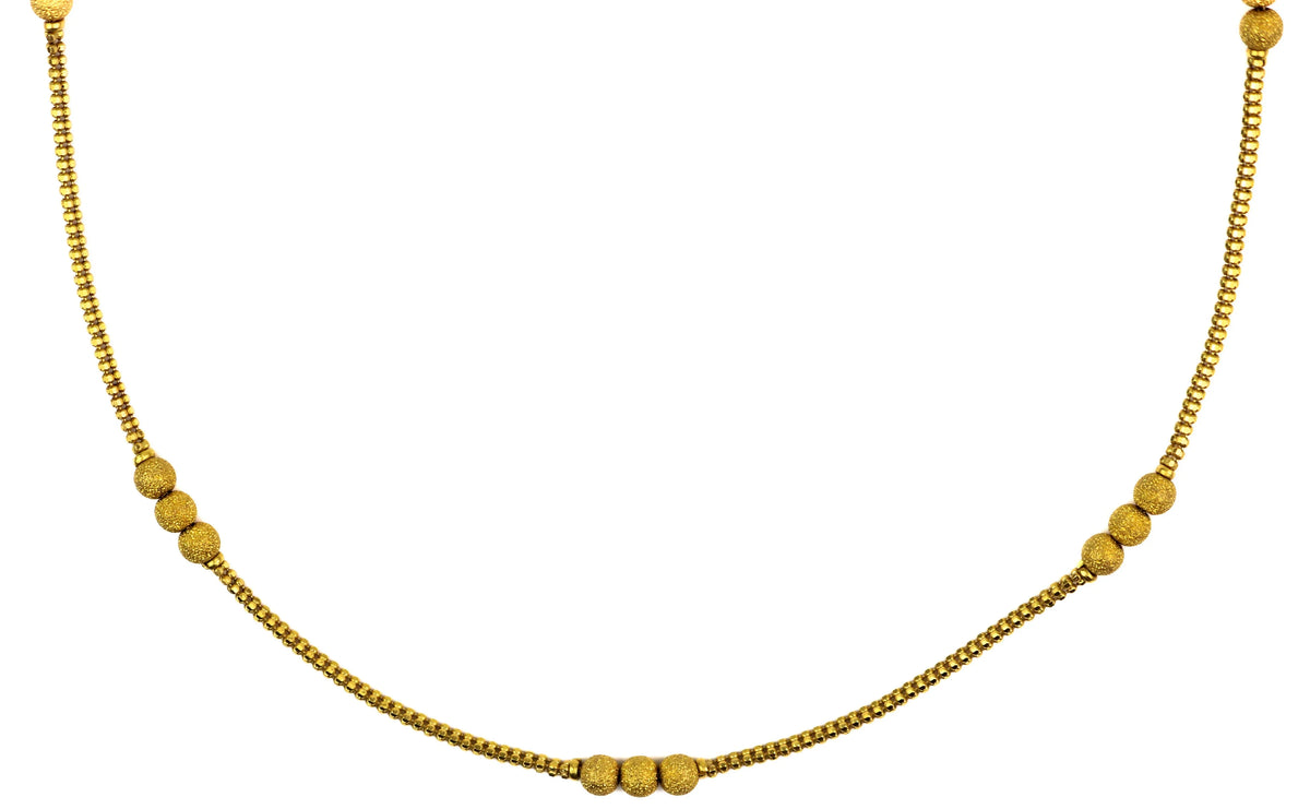20 Inch 22K Gold Laser Cut Designer Beads Chain