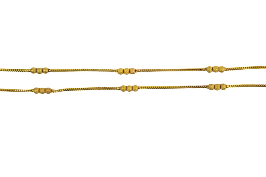 20 Inch 22K Gold Laser Cut Designer Beads Chain