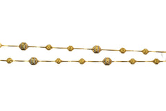 20" 22K Gold Designer Ladies Beaded Chain with Hollow Accents