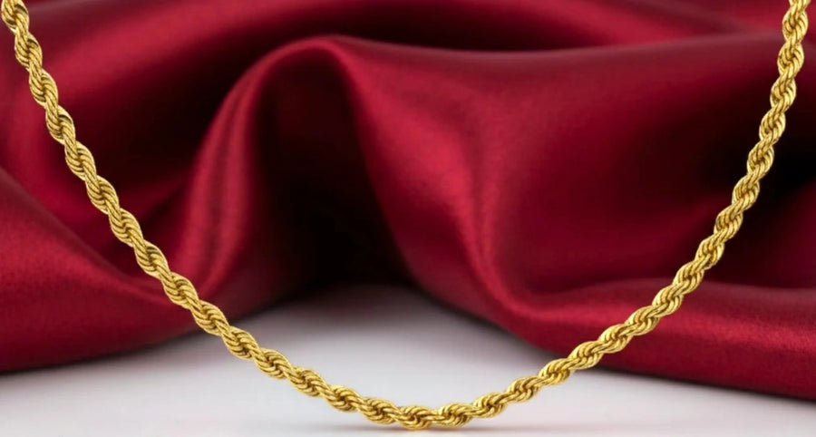 20" 22K Gold Laser Designer Mens Chain