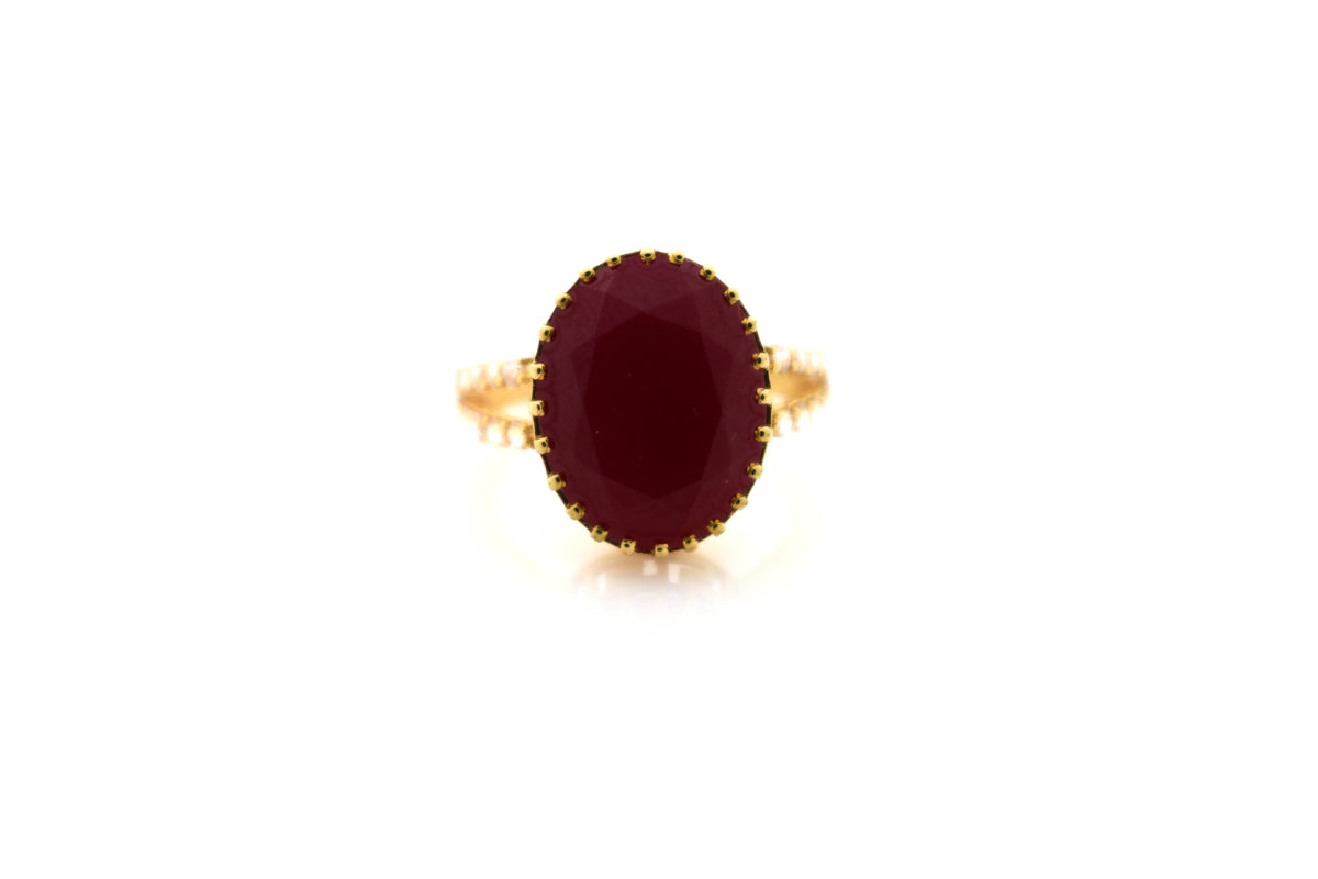 22K Gold CZ Oval Designer Ladies Ring – 5.5 Grams, Size 7.25