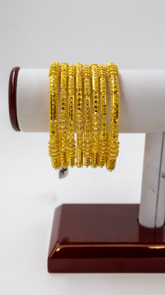 8 Piece 22K Gold Bangle Set for Women – Classic Statement Design
