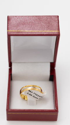 22K Gold Double Edge Designer Ring