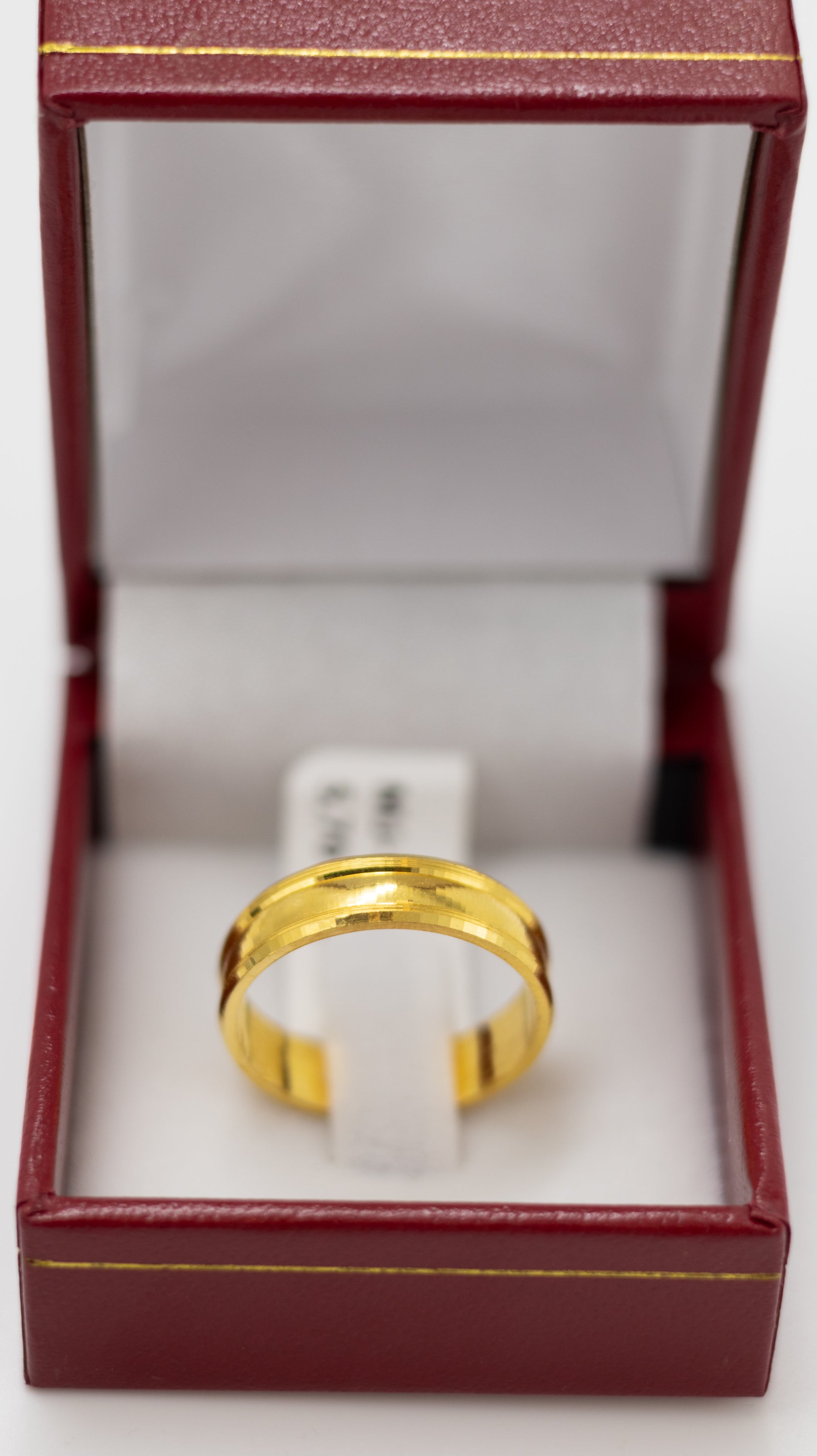 22K Gold Grooved Wedding Band