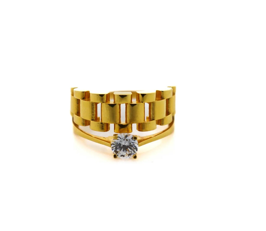 22K Gold Solitaire Ladies Ring