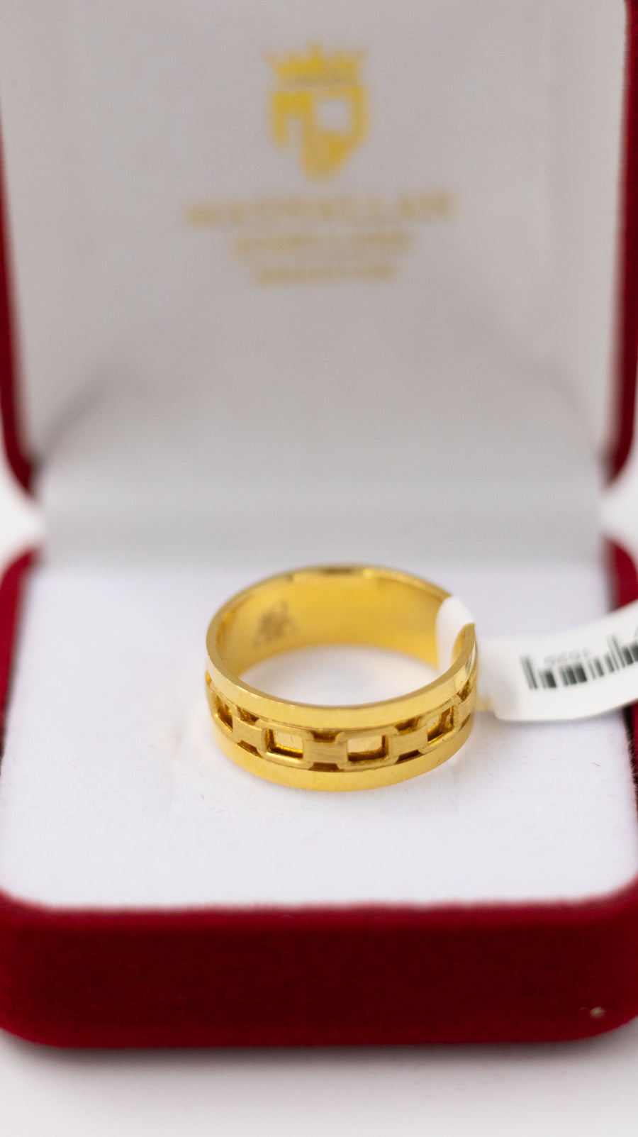 22K-Yellow Gold Chain Link Ring
