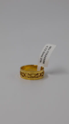 22K-Yellow Gold Chain Link Ring
