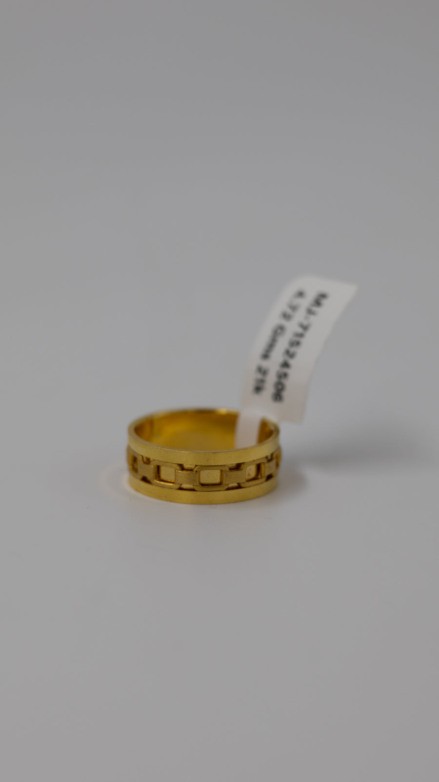 22K-Yellow Gold Chain Link Ring
