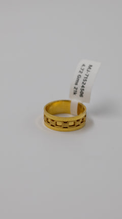 22K-Yellow Gold Chain Link Ring