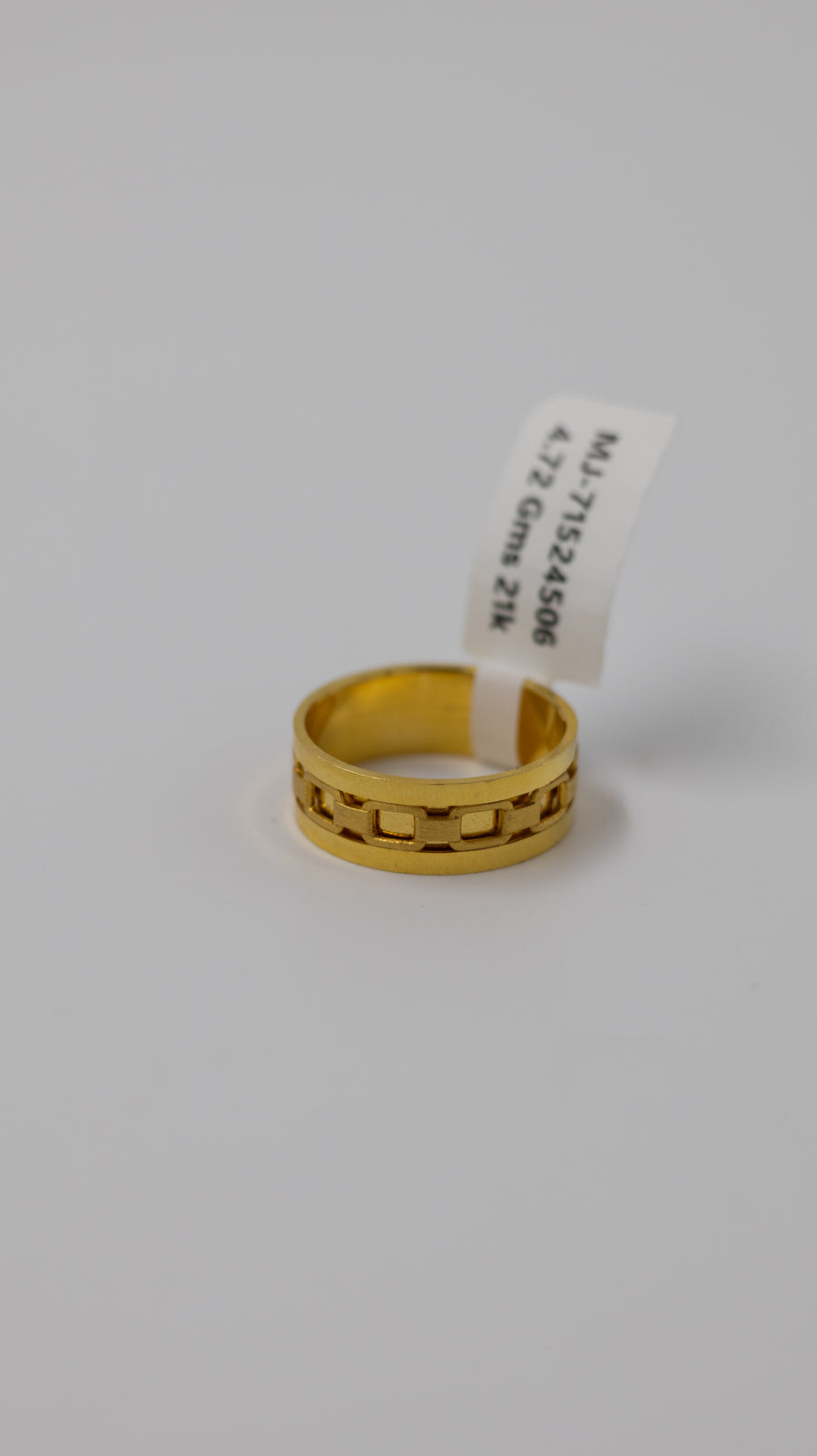 22K-Yellow Gold Chain Link Ring