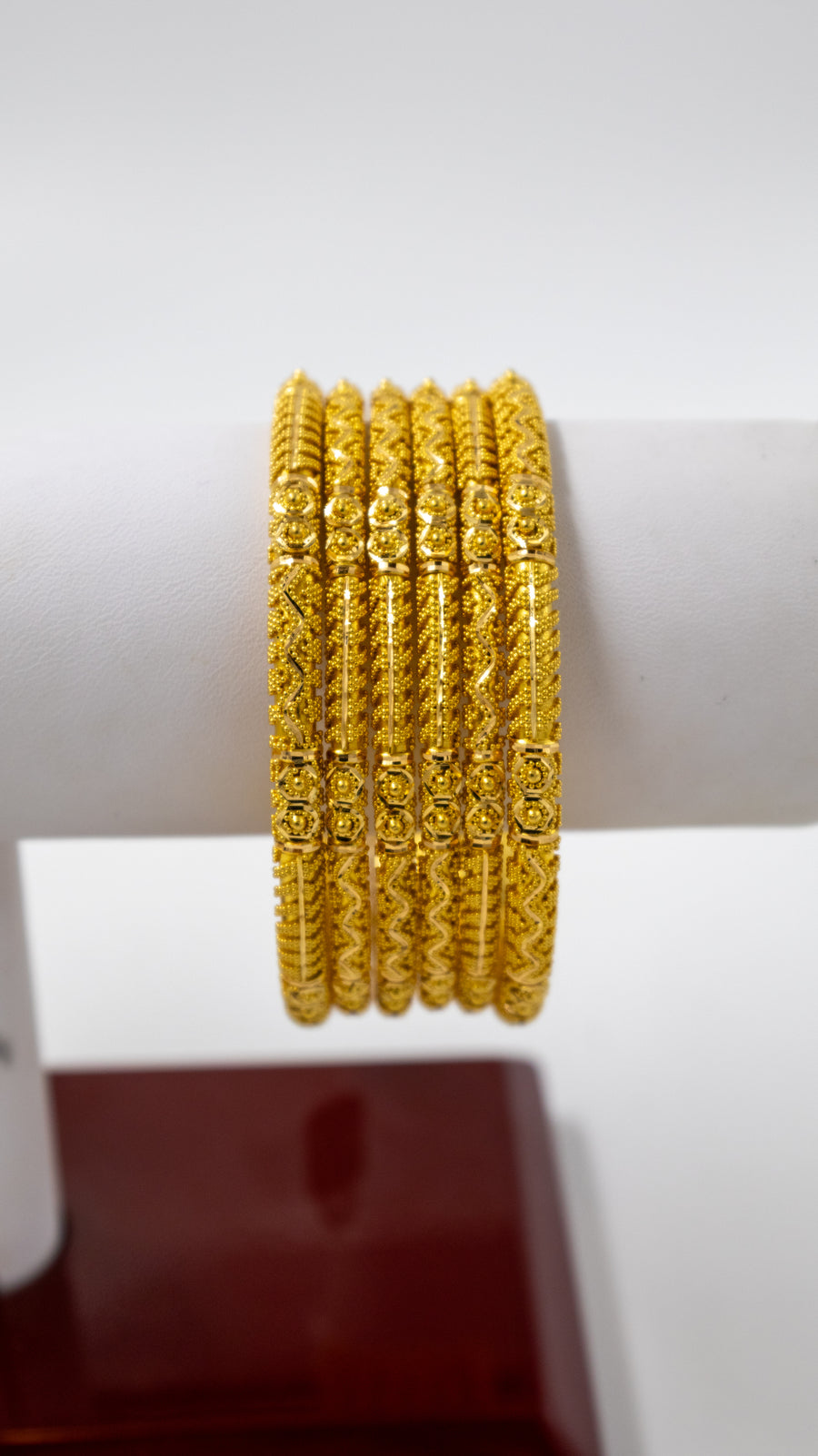 22K-Yellow Gold Ornate Bangle Set