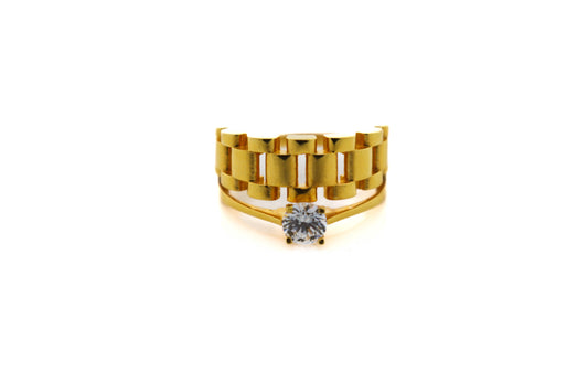 22K Gold Solitaire Ladies Ring