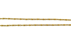 22" 22K Gold Beaded Bar Link Chain