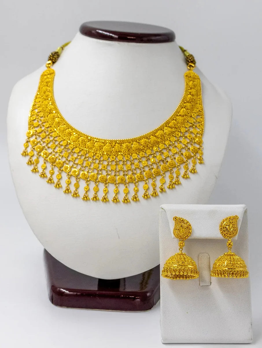 22k Briday style Gold Necklace with Classic Frindges