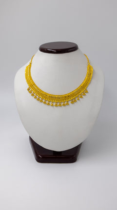 22k Classic Frindge Gold Necklace and Earrings Set