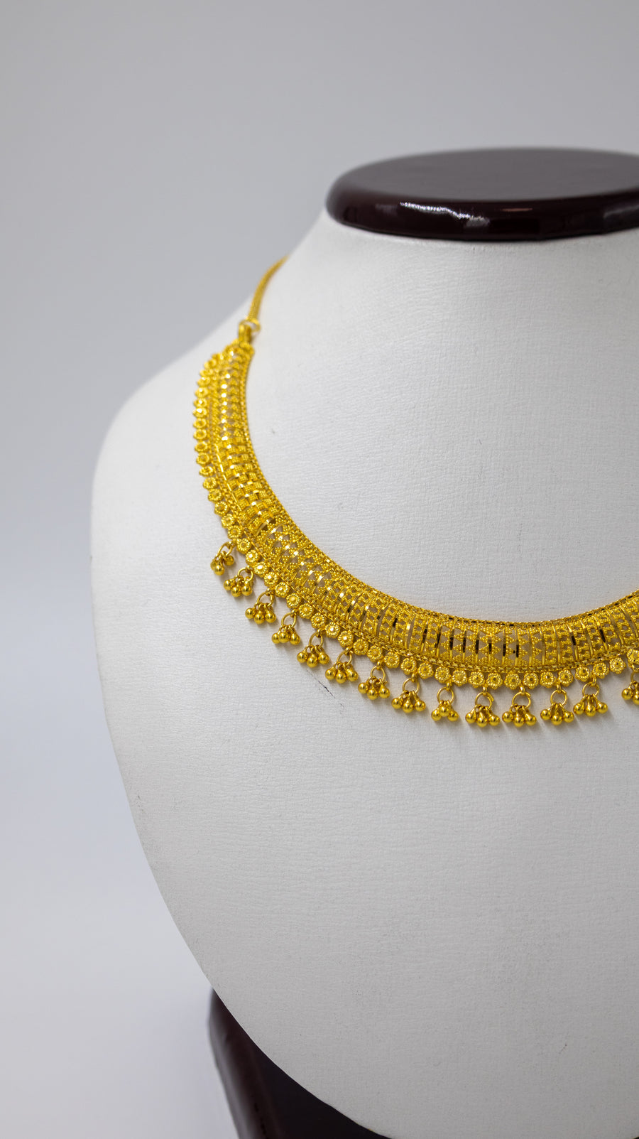 22k Classic Frindge Gold Necklace and Earrings Set