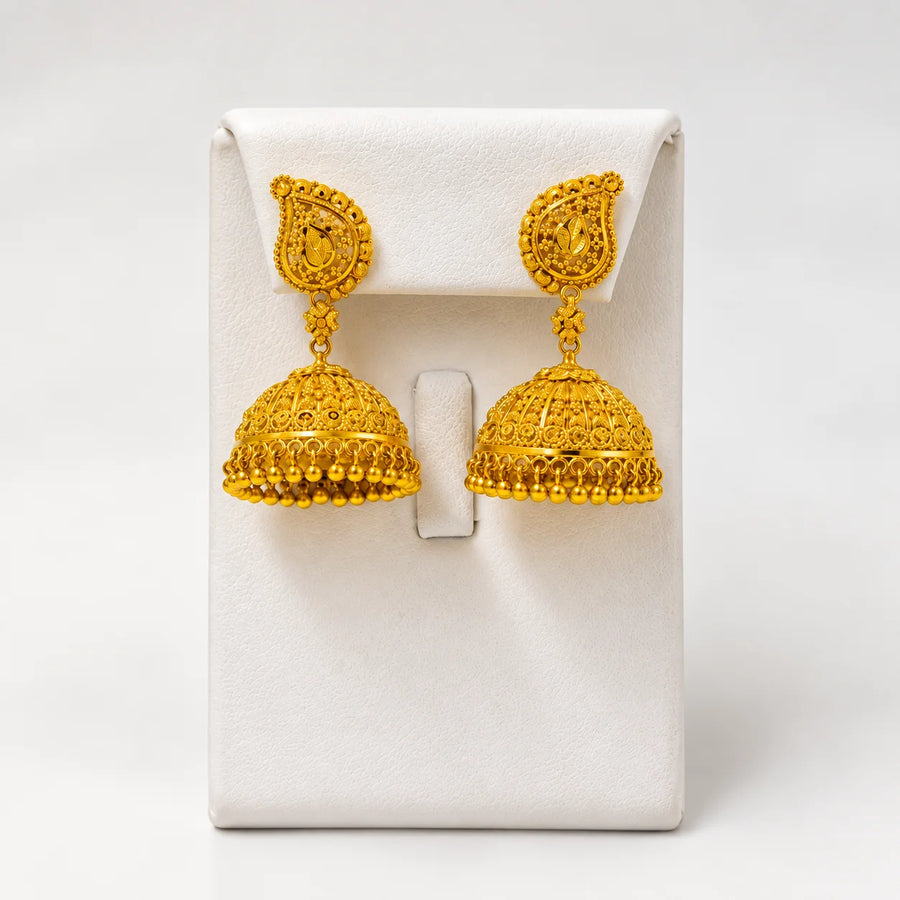 22K Gold Traditional Jhumka Earring