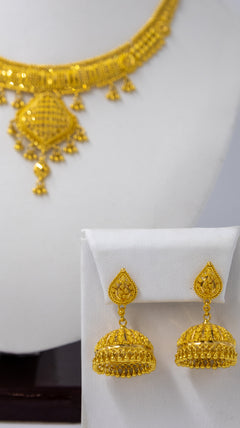 22k Gold Necklace set with classic Jhumka