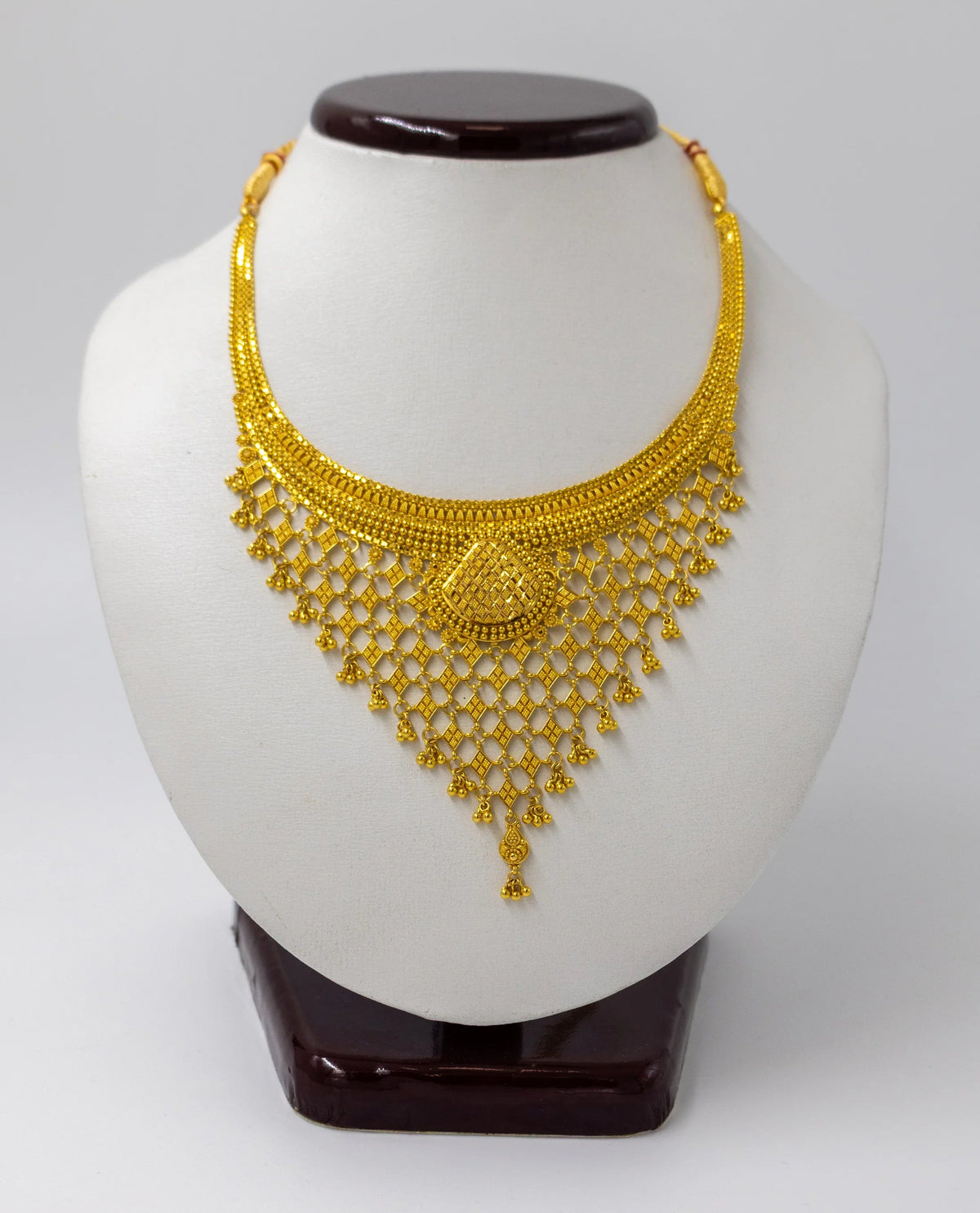 22k Royal Cascade Gold Necklace and Earrings Set