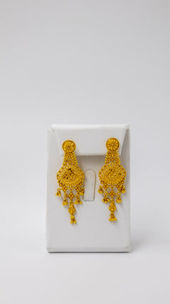 22k Royal Cascade Gold Necklace and Earrings Set