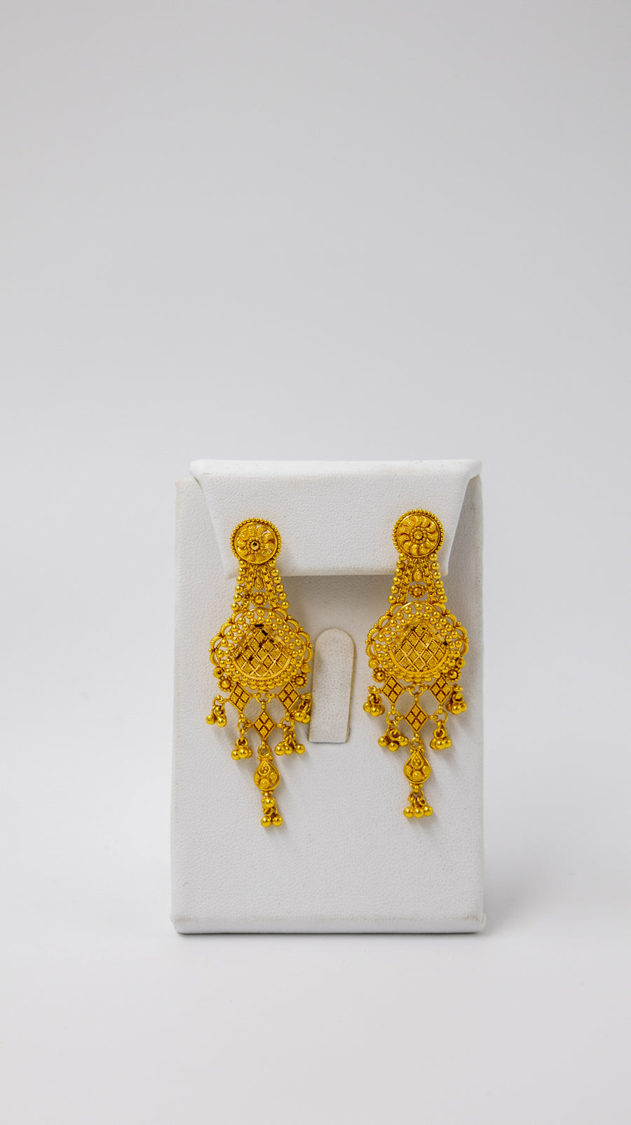 22k Royal Cascade Gold Necklace and Earrings Set