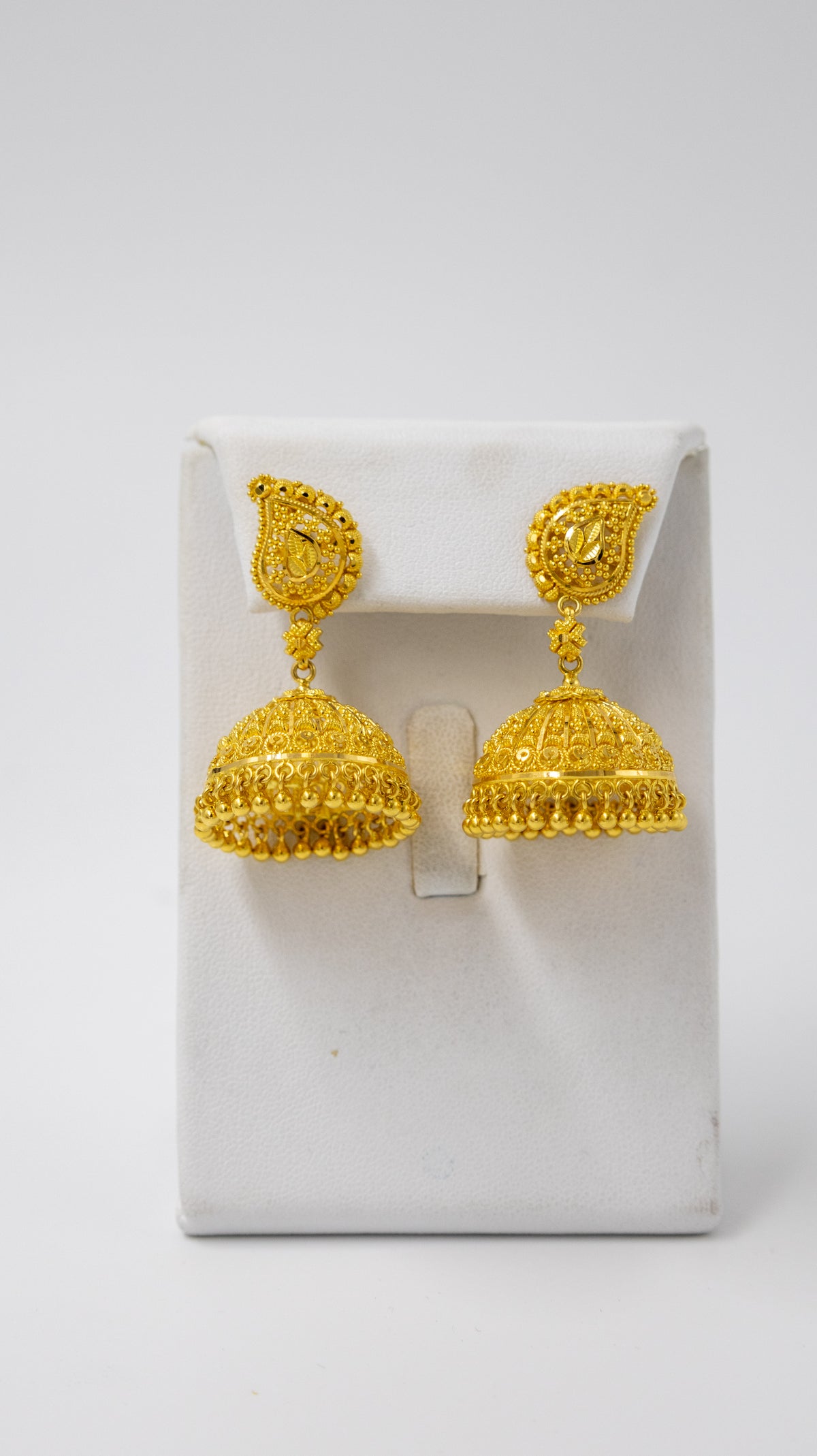 22k two layer Gold Necklace set with classic Jhumka