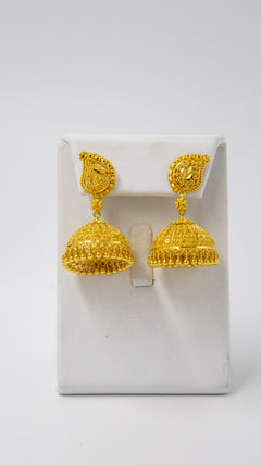 22k two layer Gold Necklace set with classic Jhumka