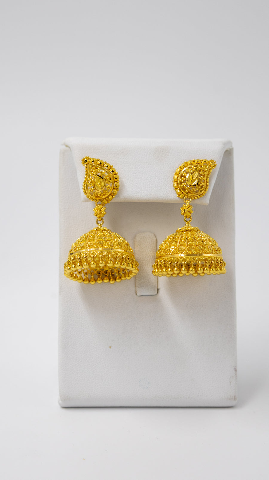 22k two layer Gold Necklace set with classic Jhumka