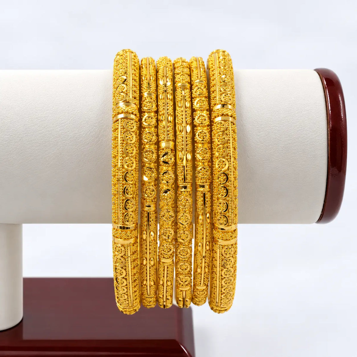 22K Gold Filigree Bangle Set