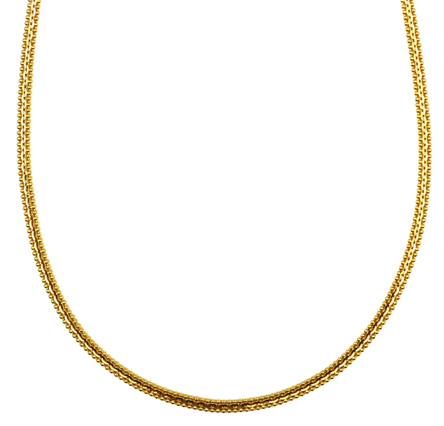 24" 22K Gold Foxtail Chain