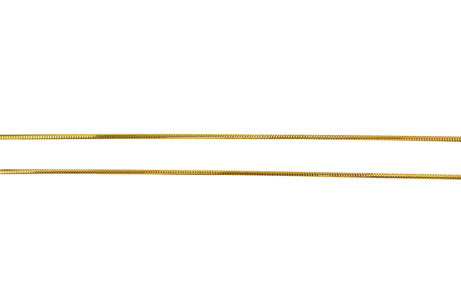 28" 22K Gold Designer Foxtail Chain