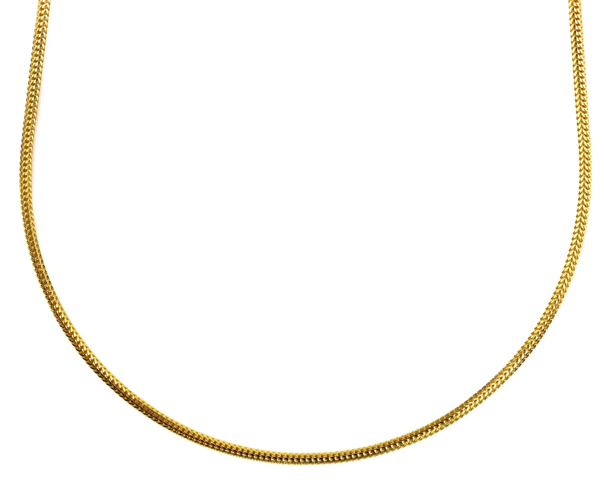 28" 22K Gold Designer Foxtail Chain