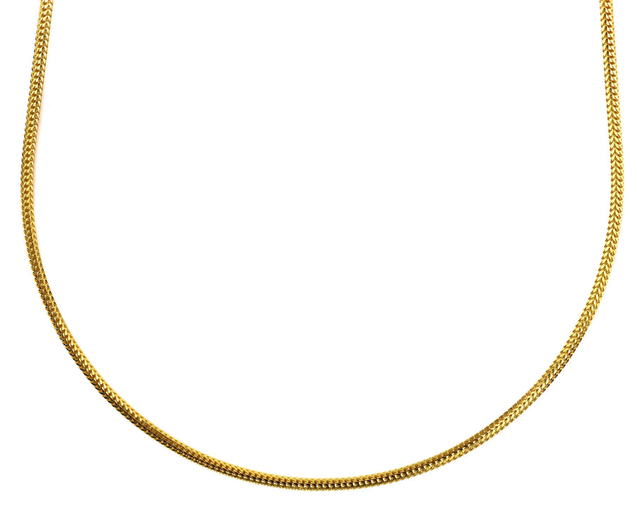 28" 22K Gold Designer Foxtail Chain
