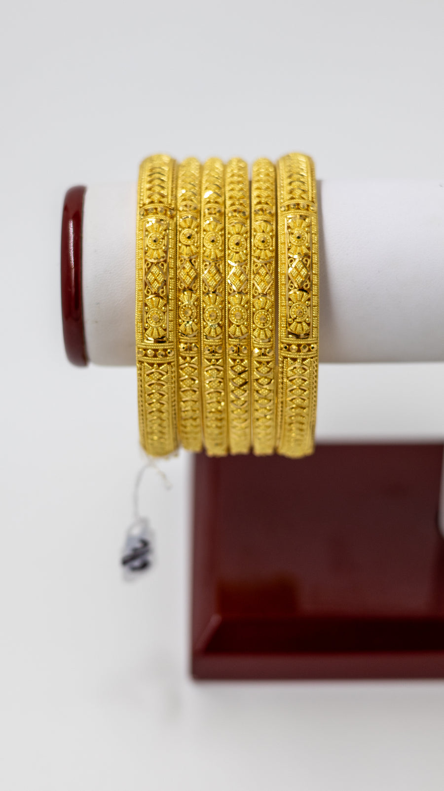 6 Piece 22K Classic Textured Gold Bangle Set