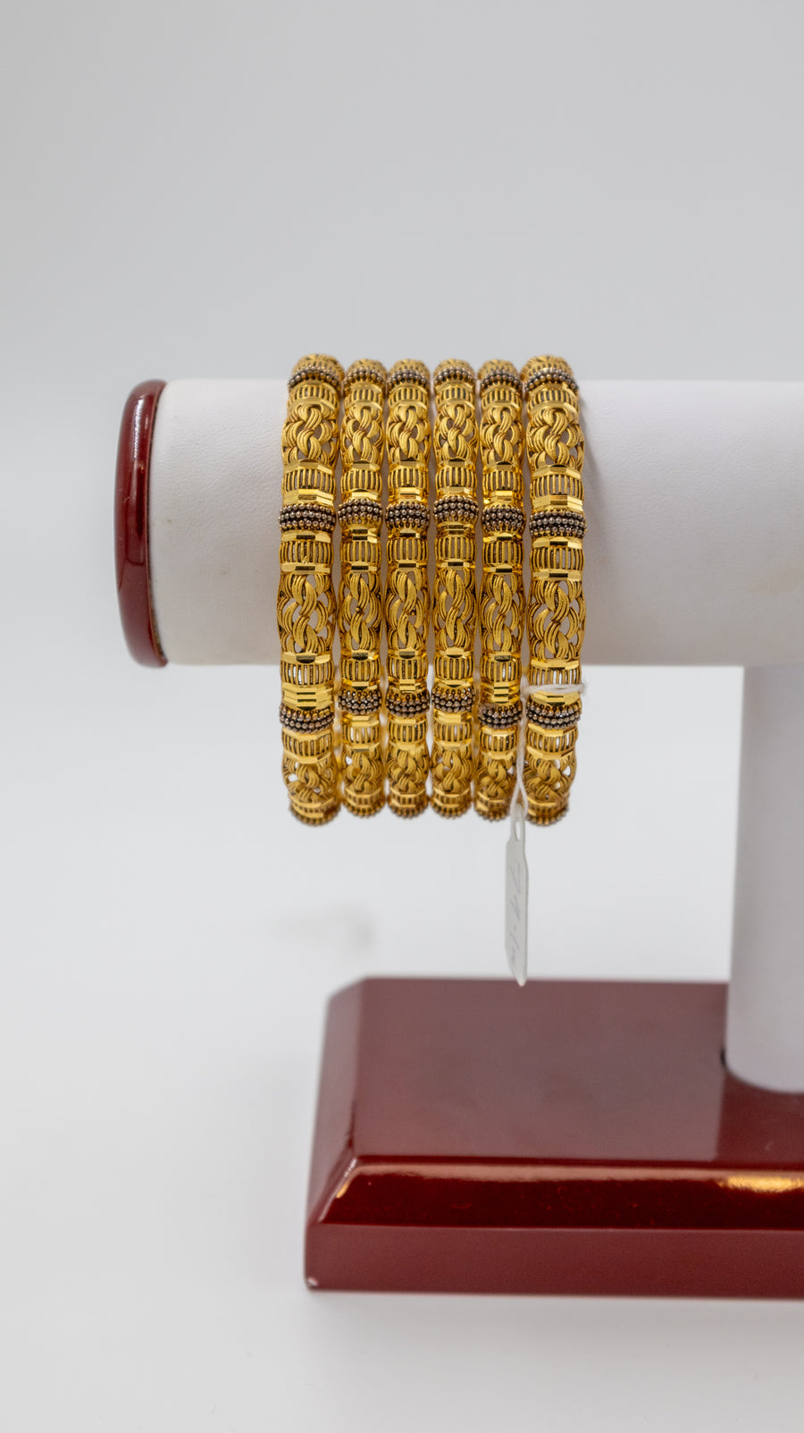 6-Piece-22K-Gold Braided Design Bangle Set