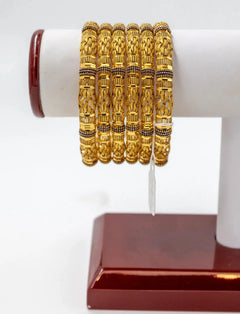 6-Piece-22K-Gold Braided Design Bangle Set