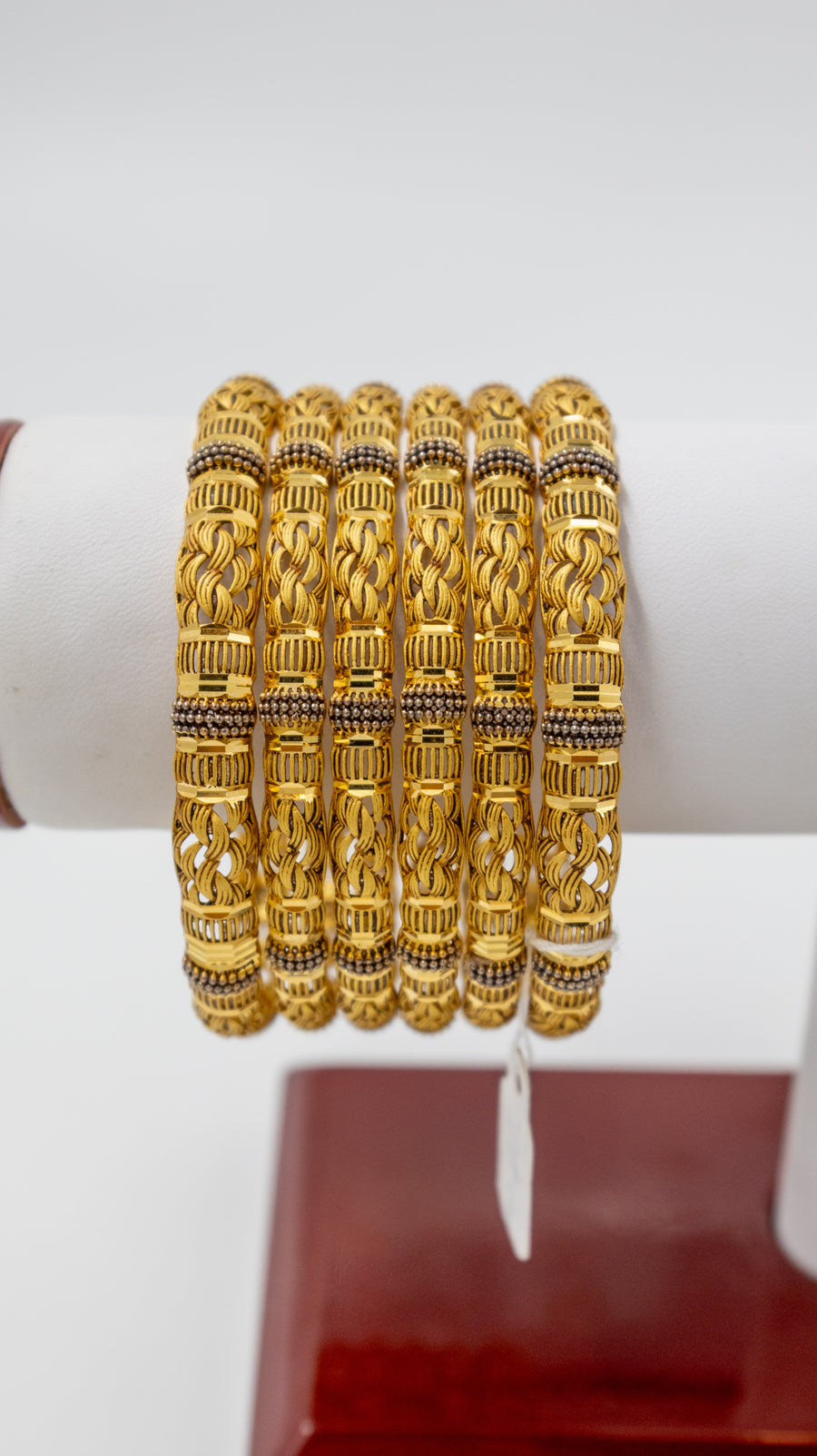6-Piece-22K-Gold Braided Design Bangle Set
