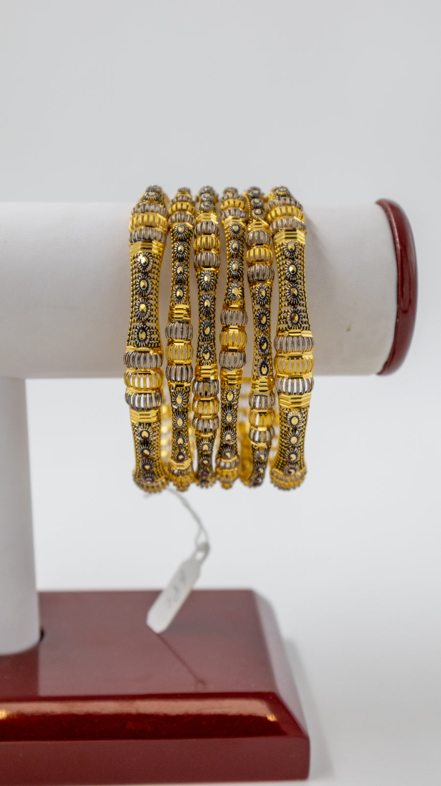6-Piece-22K Two Tone Gold Bangle Set