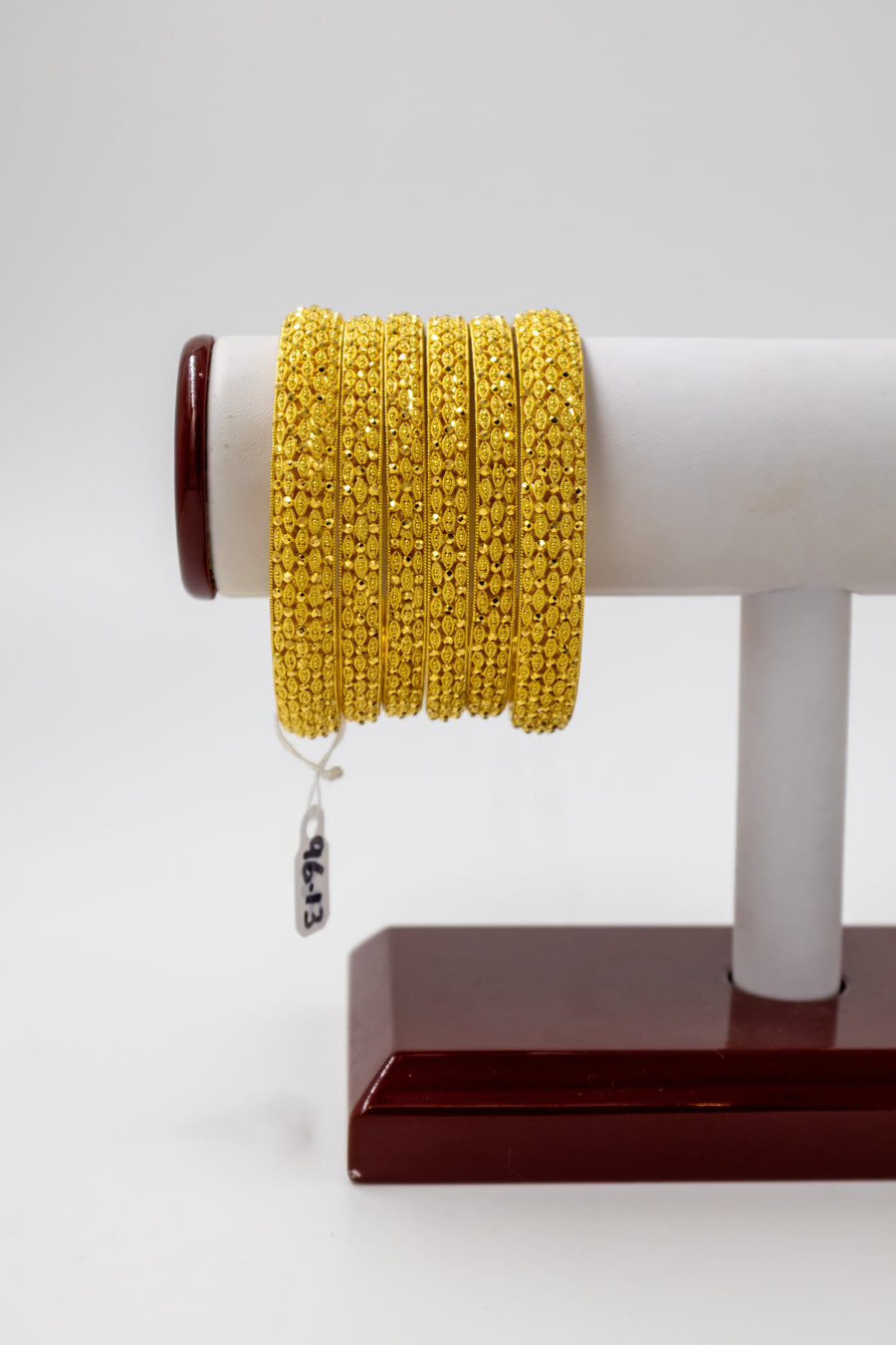 6-Piece-22K-Yellow Gold Intricate Pattern Bangle Set