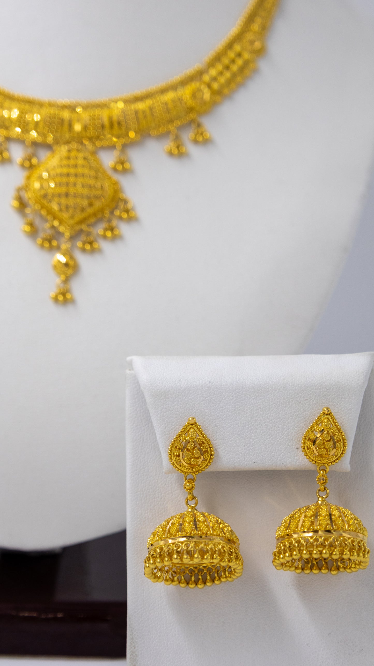 22k Gold Earrings and Necklace Set