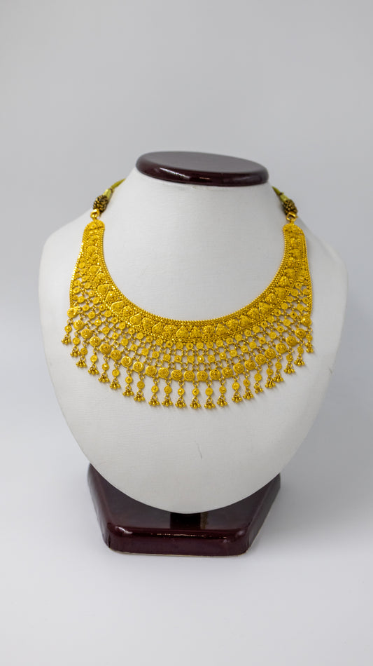 22k Gold Necklace and Earrings Set