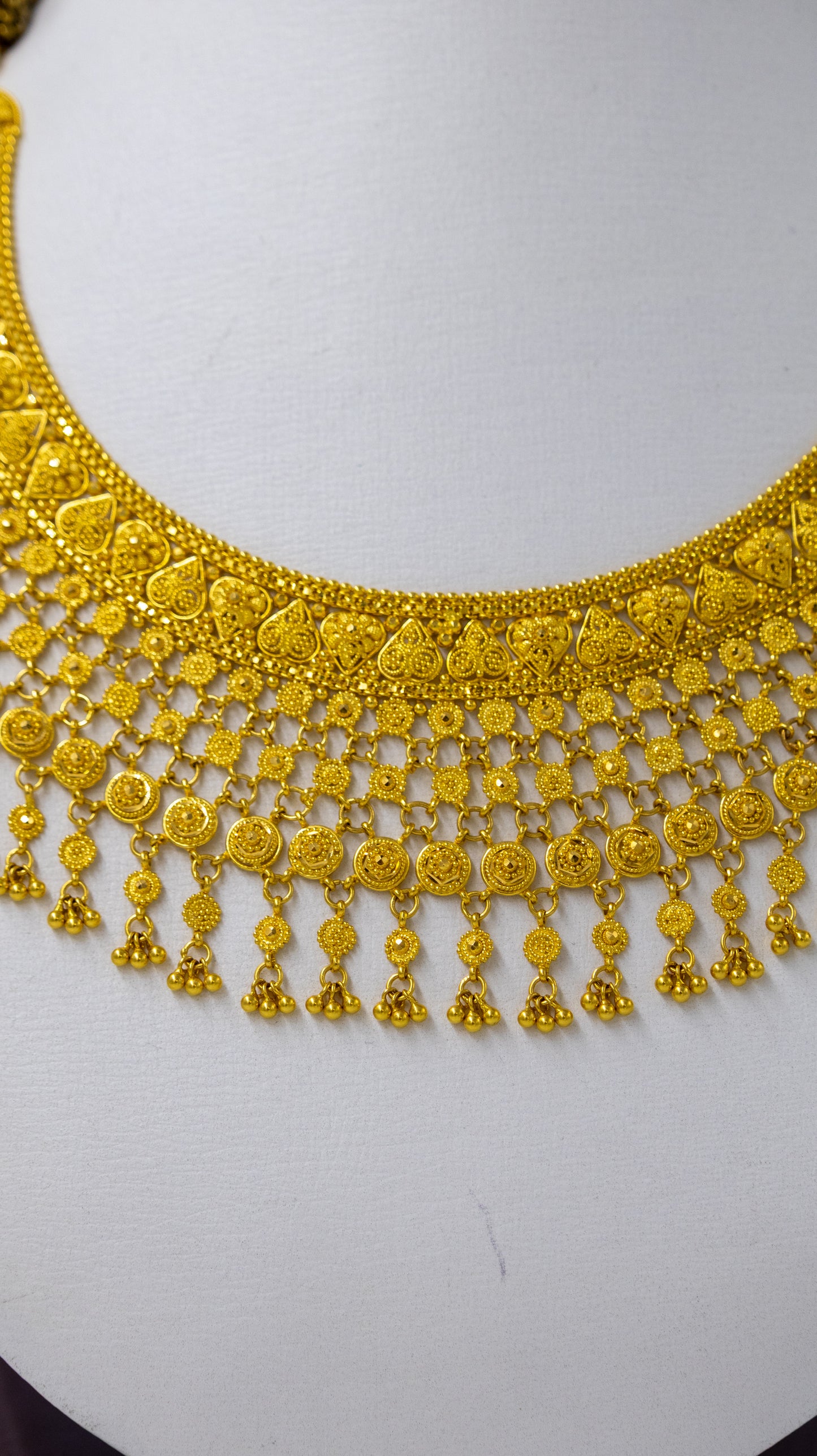 22k Gold Necklace and Earrings Set