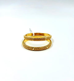 Lattice Pattern Gold Bangles - 22K
