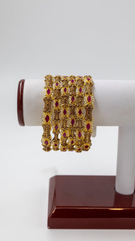 6 pc Gold Bangle Set