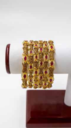 6 pc Gold Bangle Set