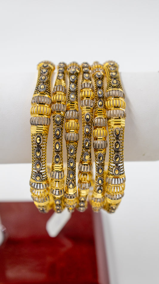 6 pc Gold Bangle Set